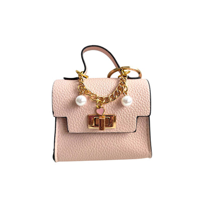 Sophisticated Mini Handbag Keychain with Charms