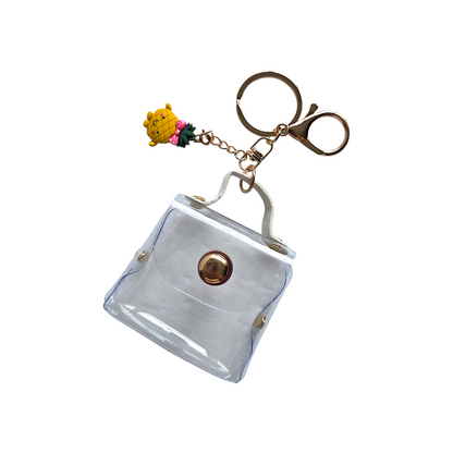 Clear Mini Mini Keychain Purse with Charms