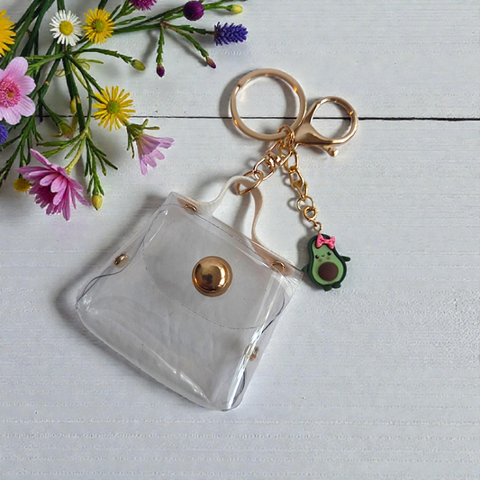 Clear Mini Mini Keychain Purse with Charms