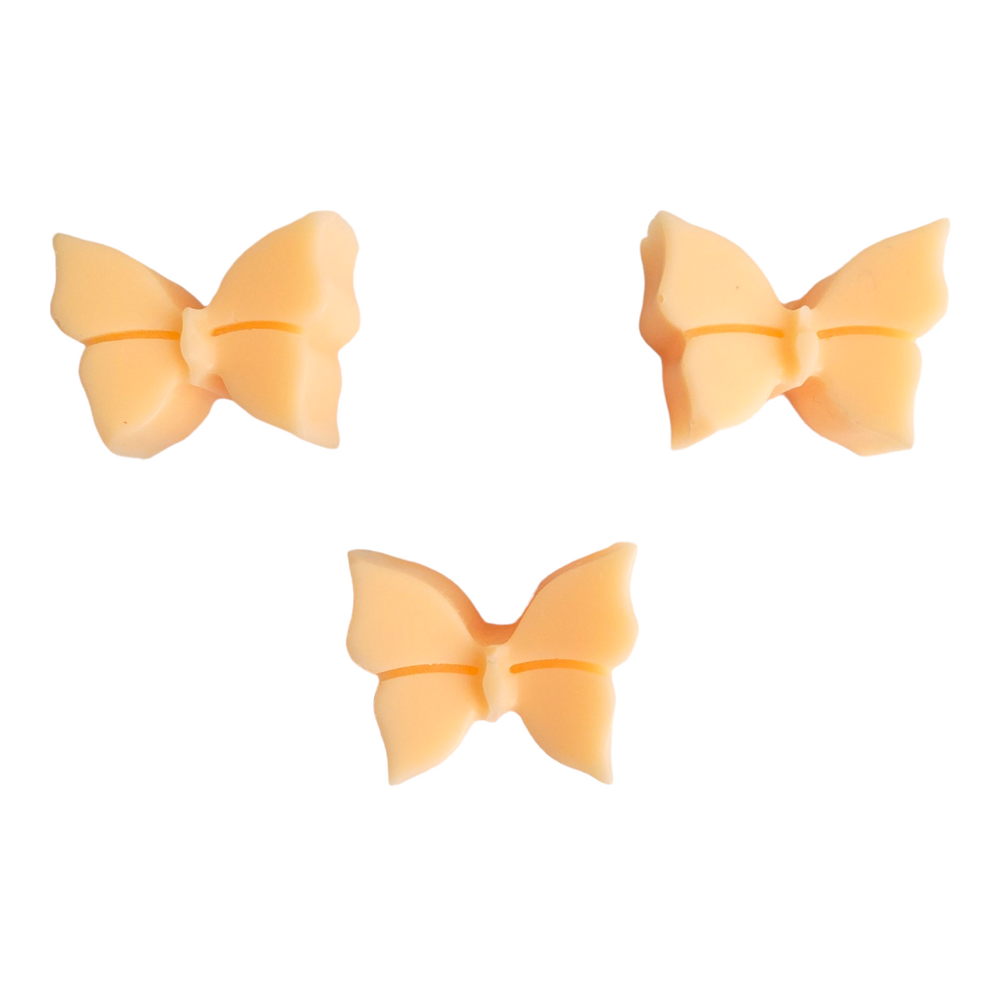 Three light orange  butterfly soy wax melts 