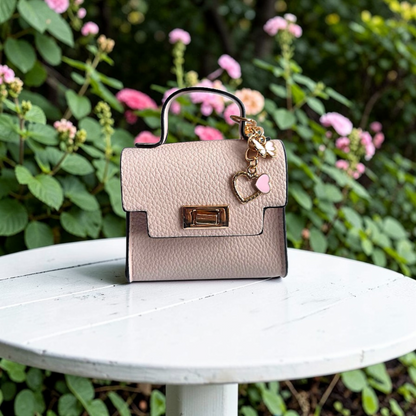 Sophisticated Mini Handbag Keychain with Charms