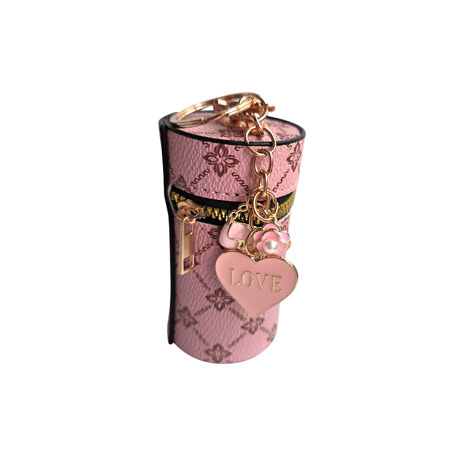 Flower Pattern Cylinder Mini Bag Keychain (Color Options Available )