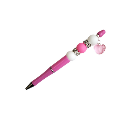 Beaded Pen with Heart Charm