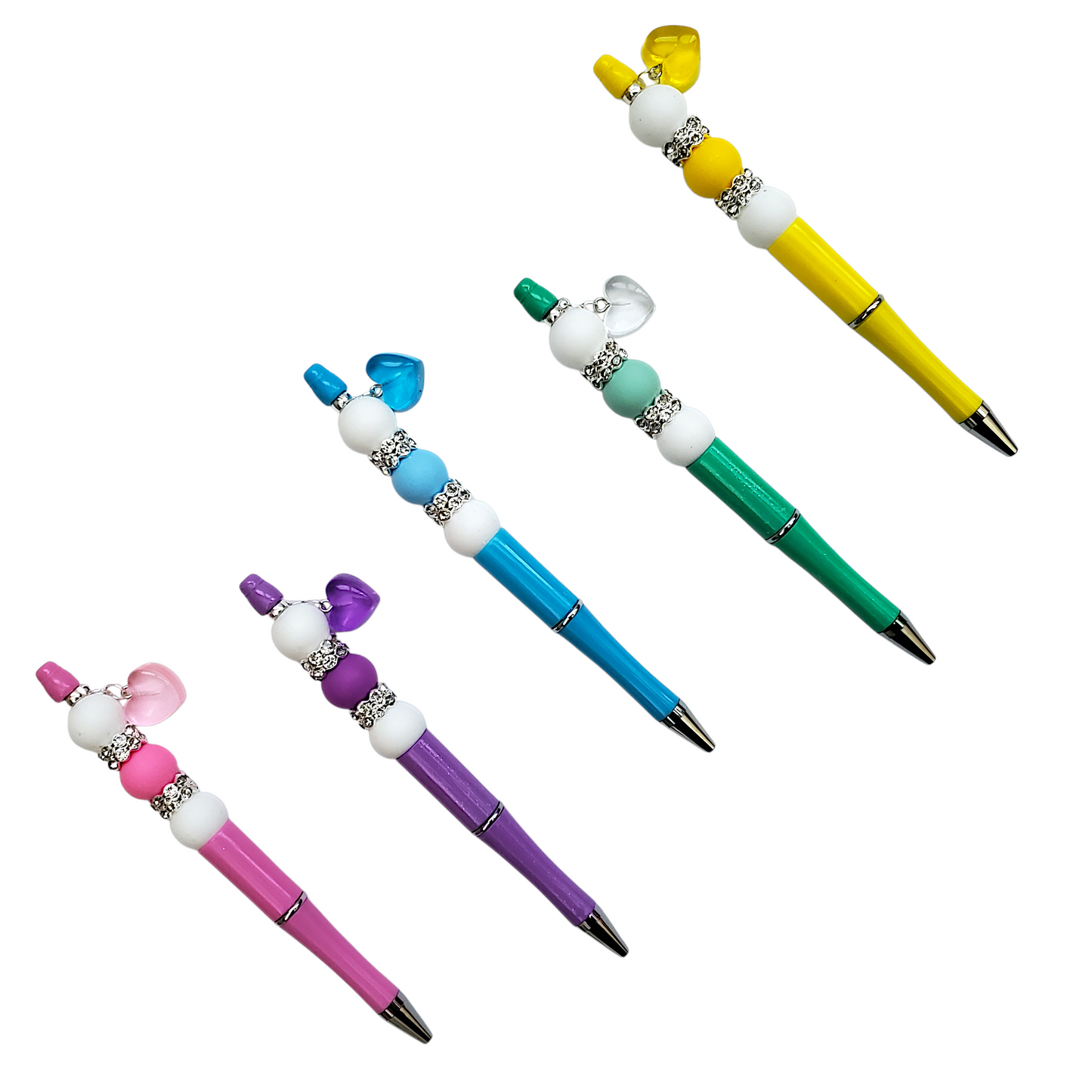 Beaded Pen with Heart Charm