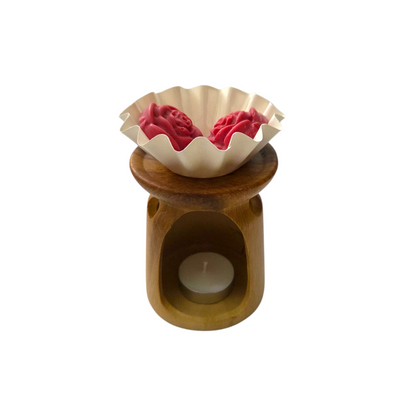 Wood Like Ceramic Tea Light Warmer