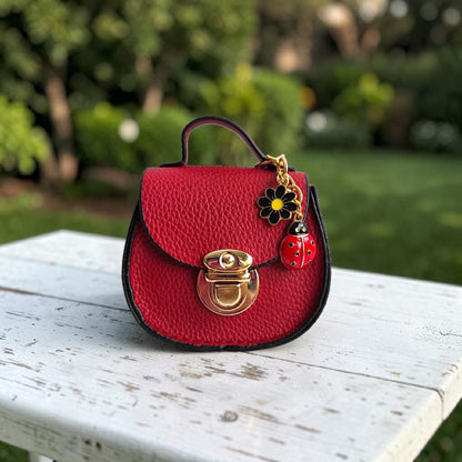 Mini Saddle Bag Keychains Purse with Charms