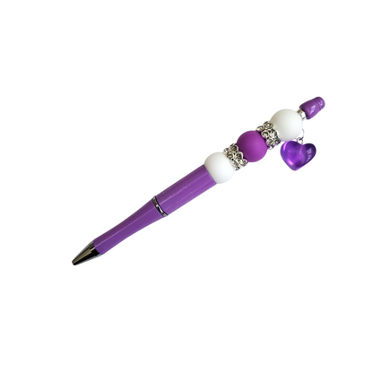 Beaded Pen with Heart Charm