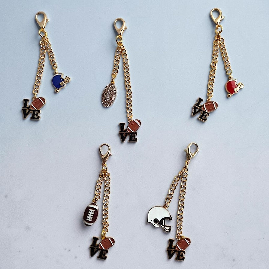 I Love Football Bag Charms / Keychain