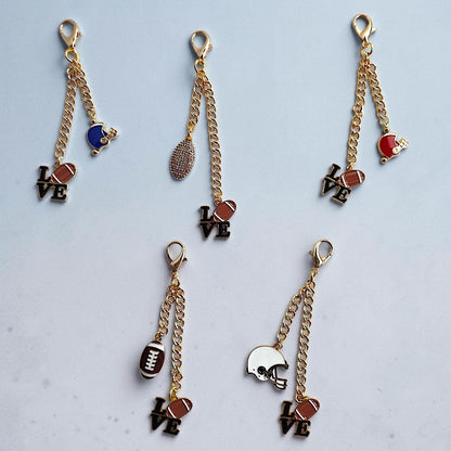 I Love Football Bag Charms / Keychain