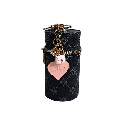 Flower Pattern Cylinder Mini Bag Keychain (Color Options Available )