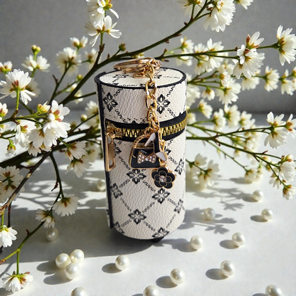 Flower Pattern Cylinder Mini Bag Keychain (Color Options Available )
