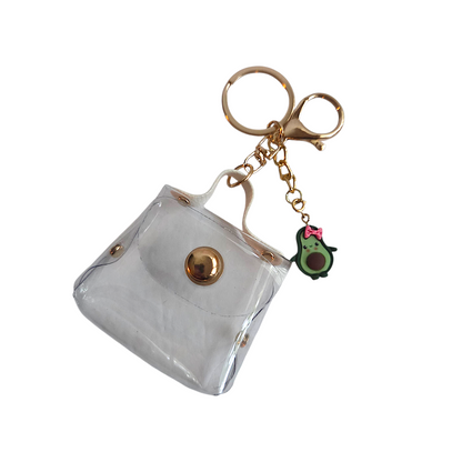 Clear Mini Mini Keychain Purse with Charms