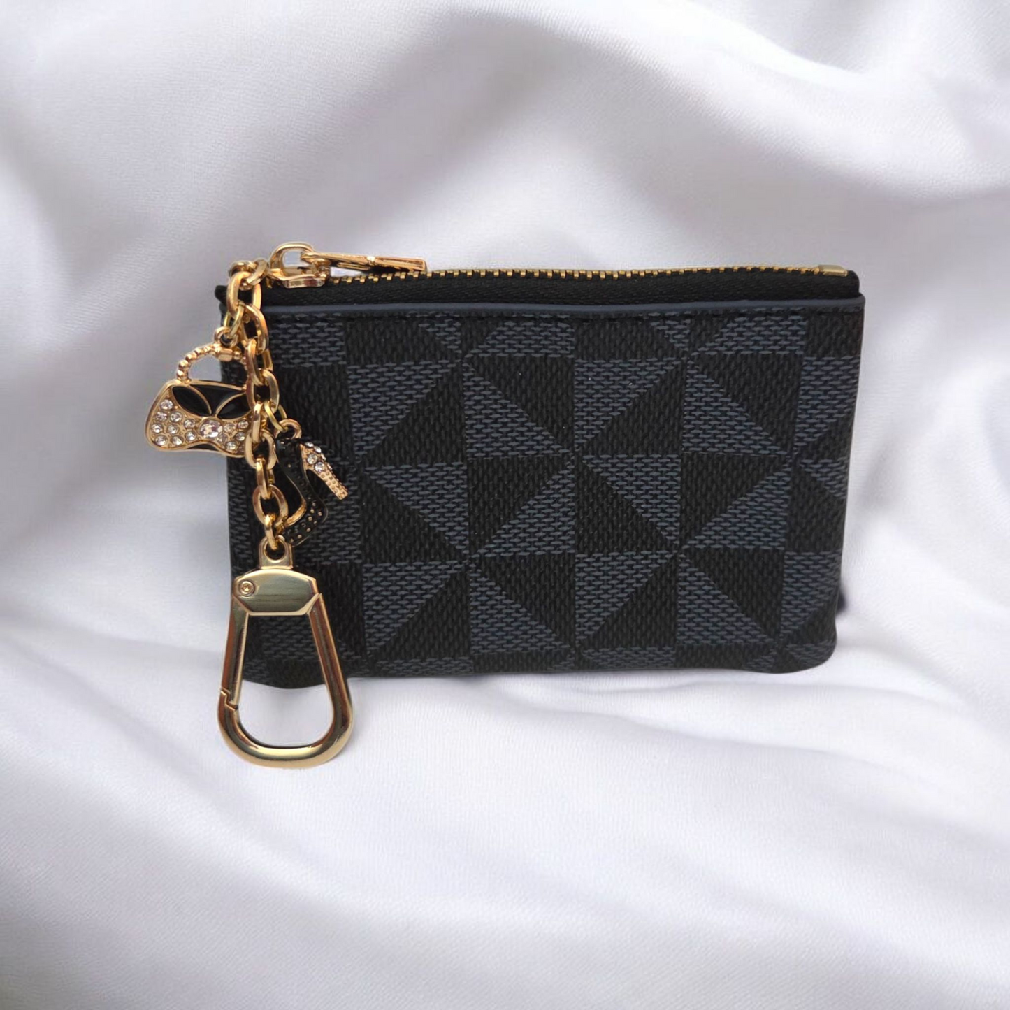 Geometric Pattern Keychain Coin Purse with or without Charms