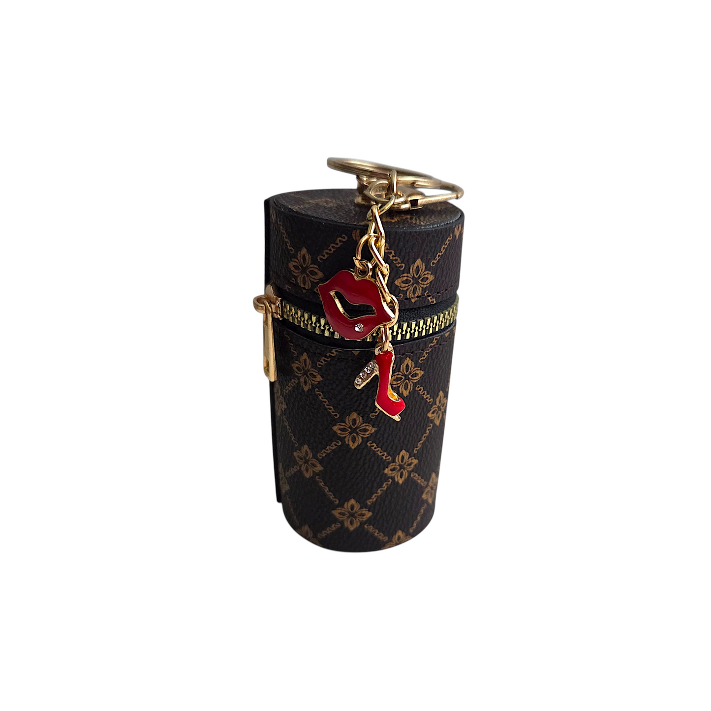 Flower Pattern Cylinder Mini Bag Keychain (Color Options Available )