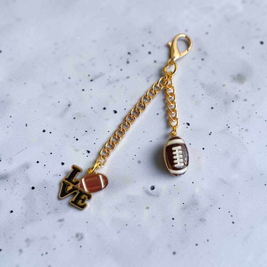 I Love Football Bag Charms / Keychain