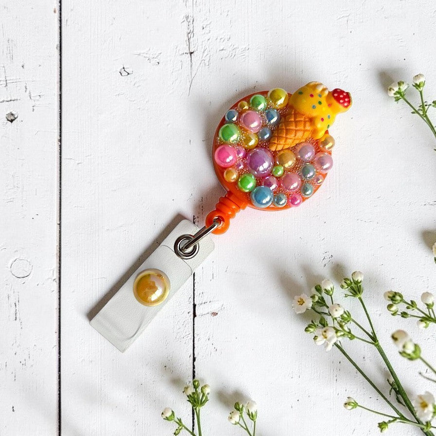 Cute Handmade Badge Reels with Acrylic Charms