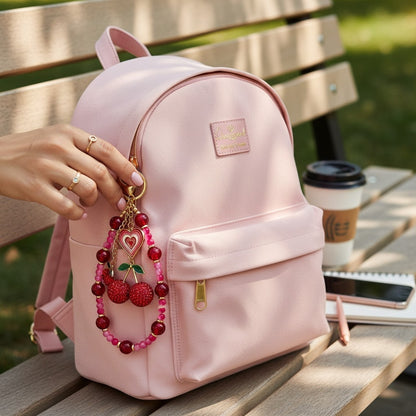 Handmade Cherry Bag Charm Keychain