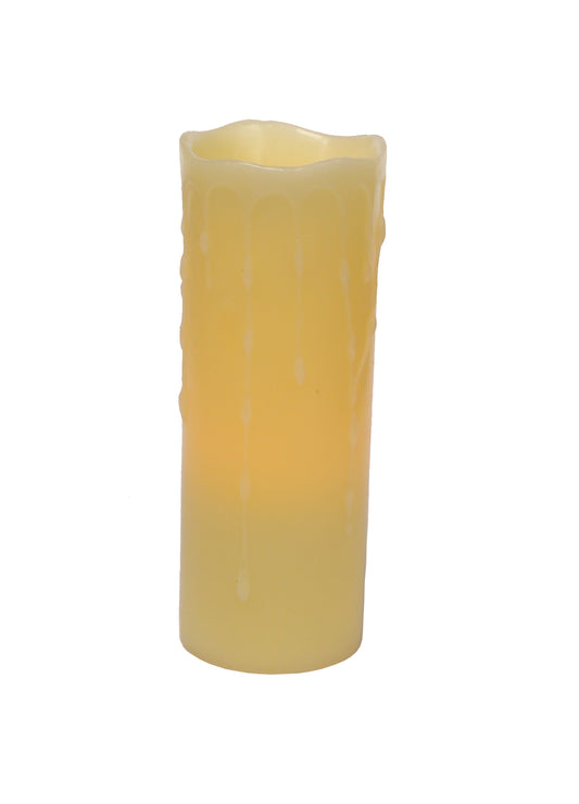 LED Wax Dripping Pillar Candle (Set of 3) 3"D x 8"H