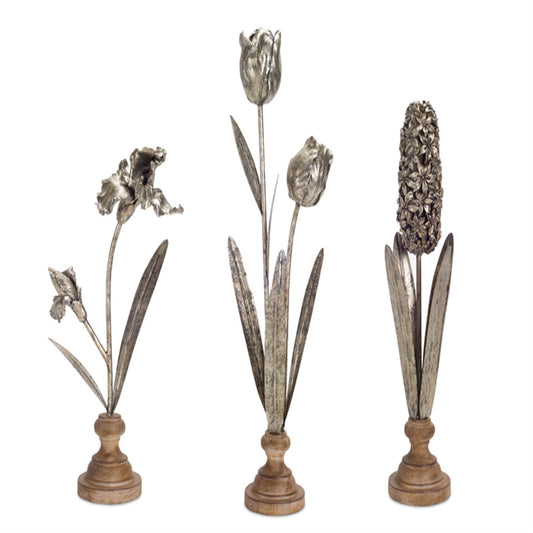 Standing Flower Figurines (Set of 3)