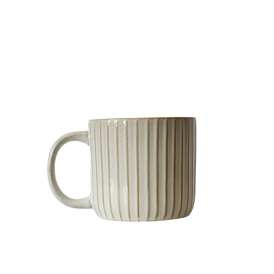 Fluted Stoneware Coffee Cup