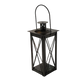 small black rectangular metal  and glass hanging lantern